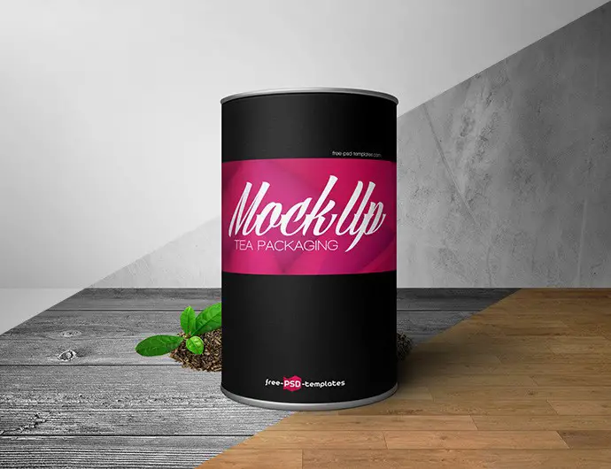 Free Tea Packaging Box Mockup