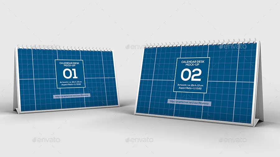 Horizontal Calendar Desk Mockup