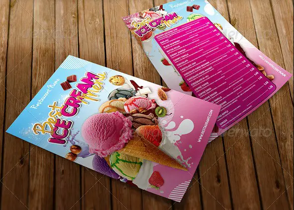 Ice Cream Menu