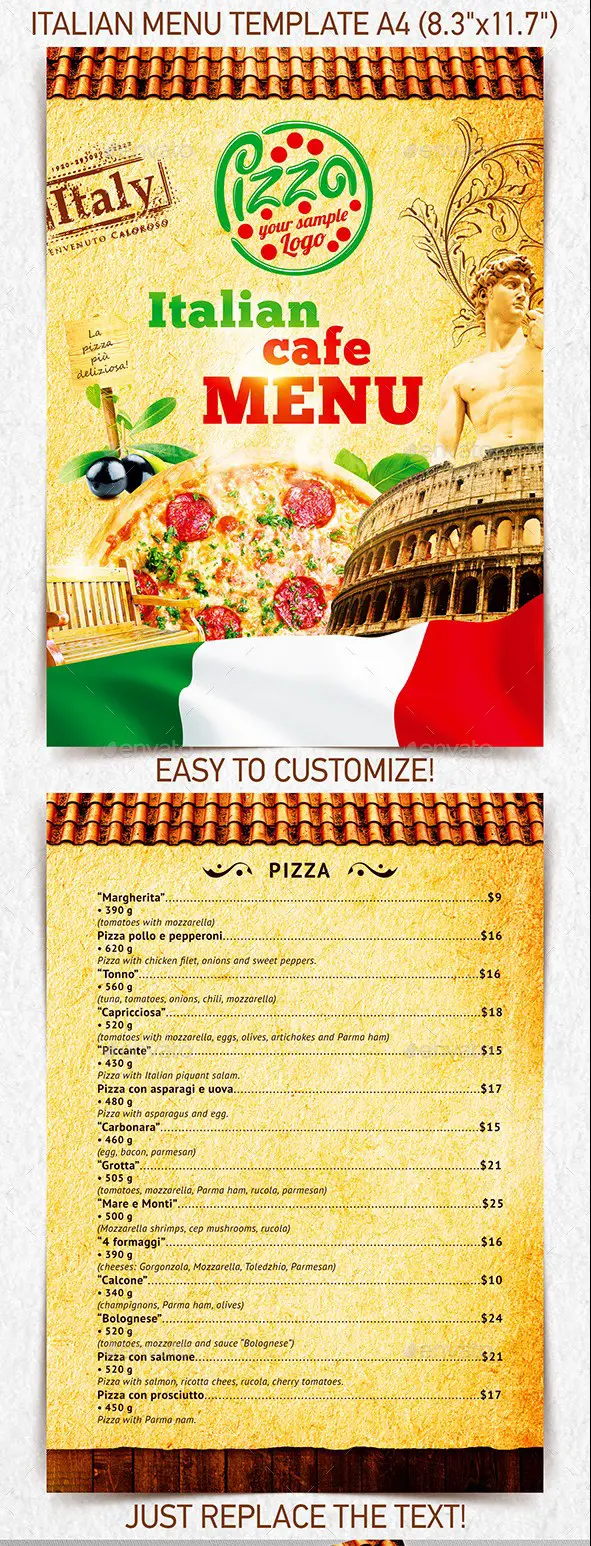 Italian Menu Template vol.2