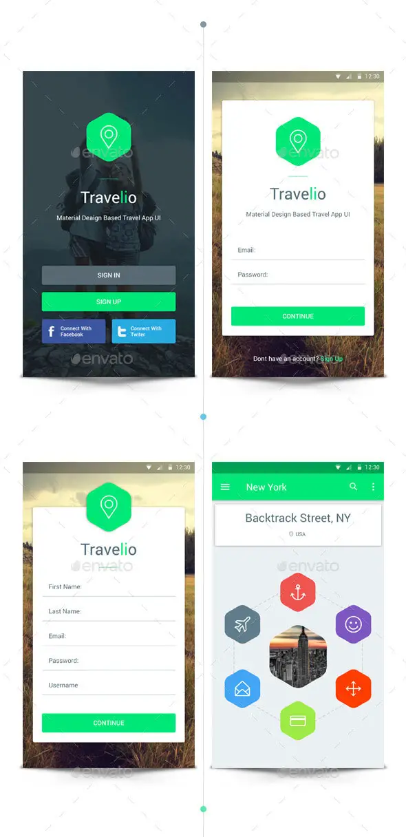 Material Travel App UI