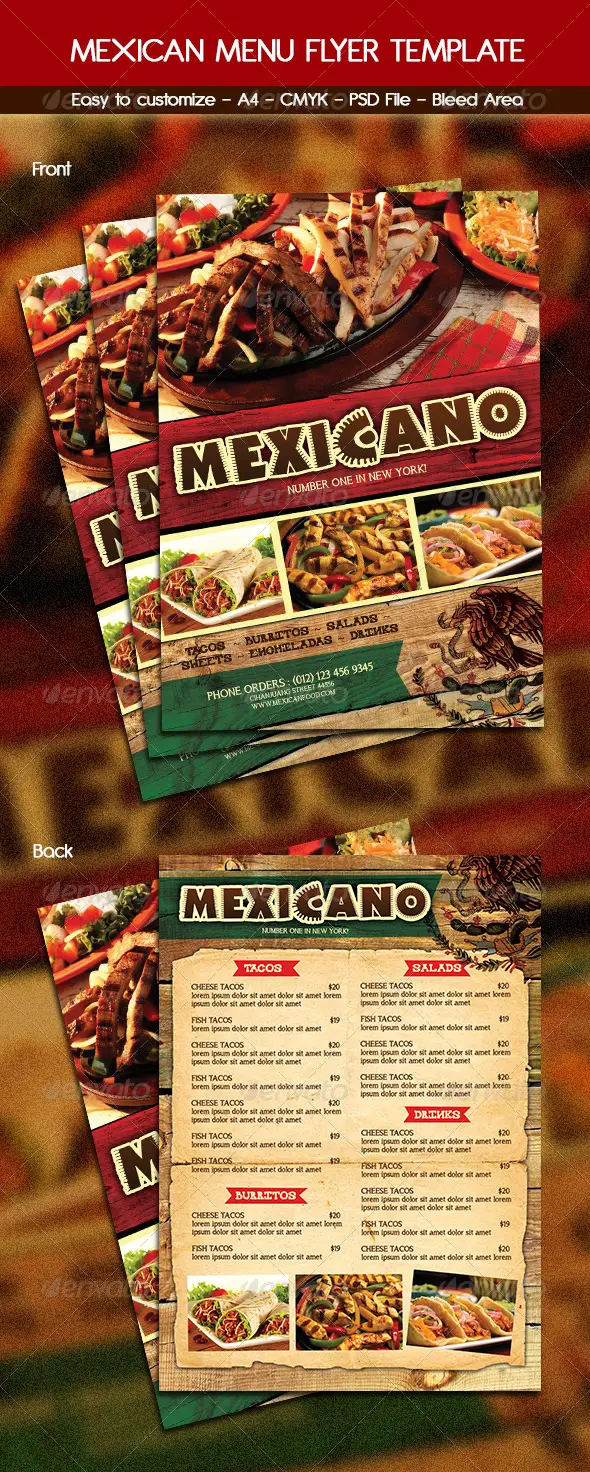 Mexican Food Menu