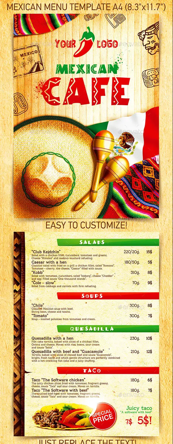 Mexican Menu Template vol.2