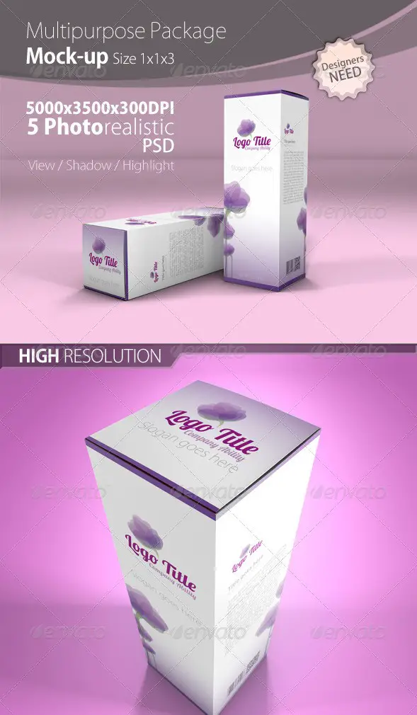 Multipurpose Box/Packaging Mock up