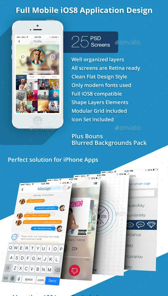 OS8 Phone Plus Full Mobile App UI Kit Design