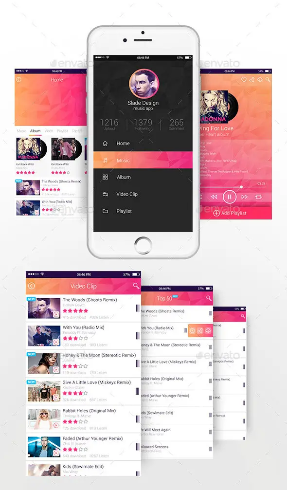 Slade Music App Design