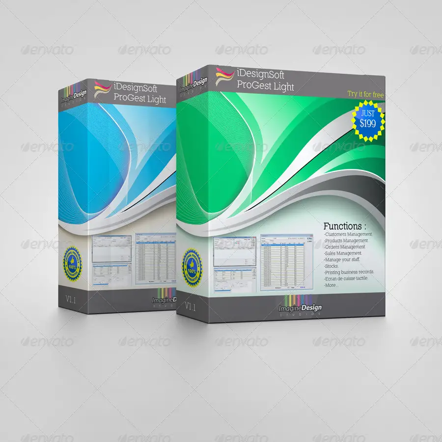 Software Display Box Mockup