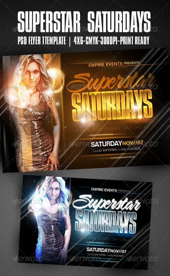 Superstar Saturdays Party Flyer