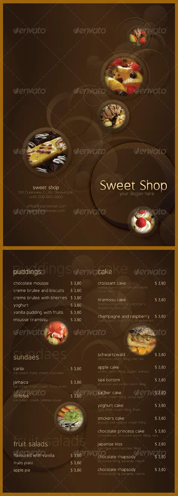Sweet Shop Menu