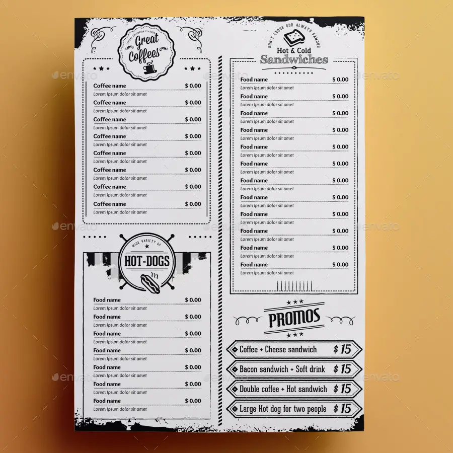 The Black and White Menu