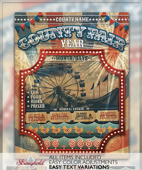 Vintage County Fair Carnival Flyer