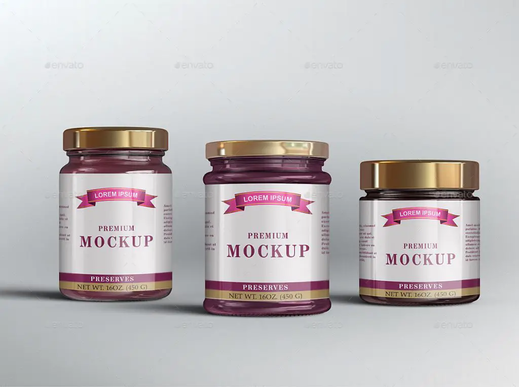 10 Jelly / Jam / Honey Jars Mockup