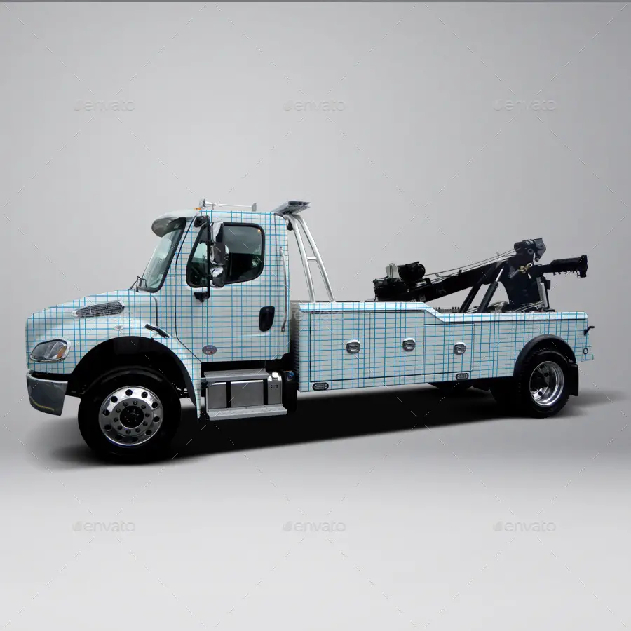2013 Freightliner Heavy Tow Truck Wrap Mockup