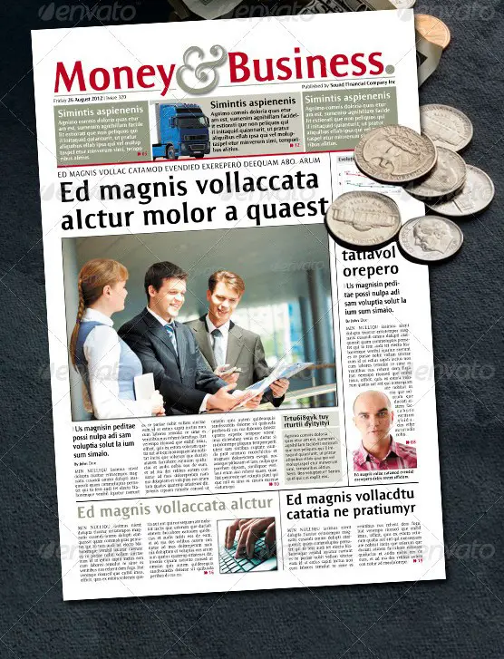 24 Pages Financial Newspaper Version One