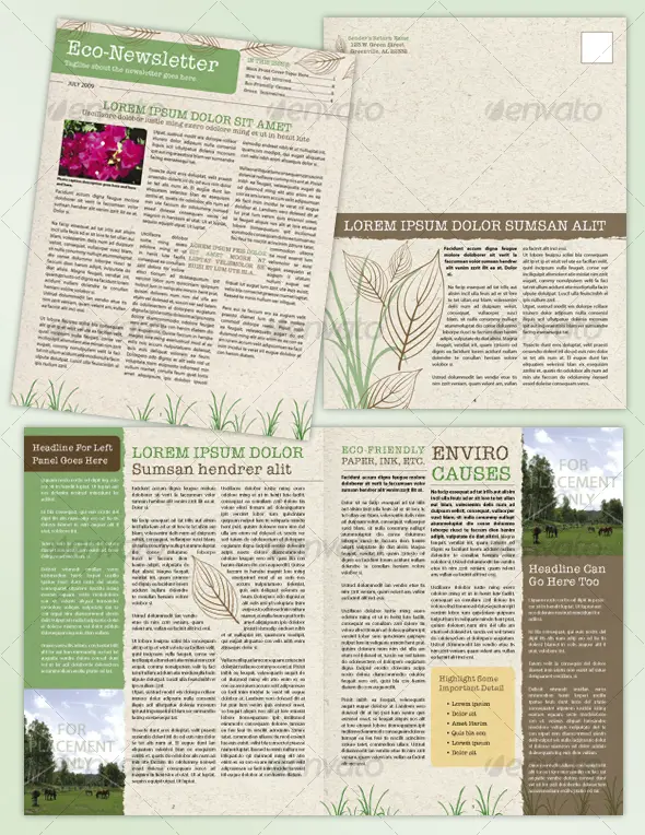 4 Page, Environmental or Recycle Newsletter