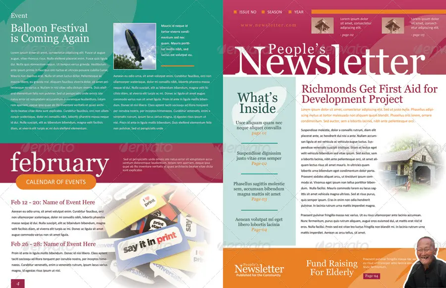 46 Printable Newsletter Templates In Psd Indesign Formats Psd Templates Blog