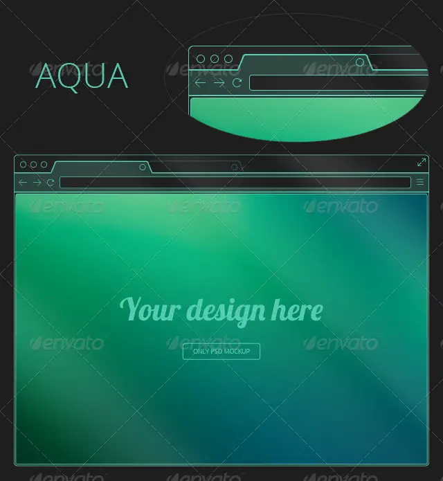 7 Flat Transparent Holographic Browser Mockups