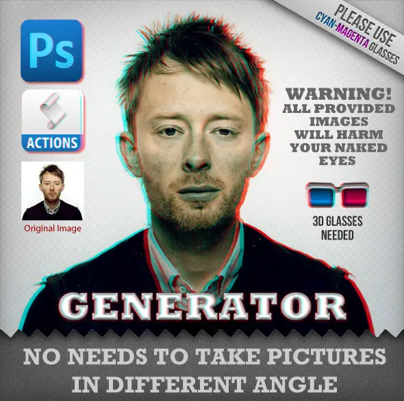 Anaglyph 3D Face Generator (Real Works)