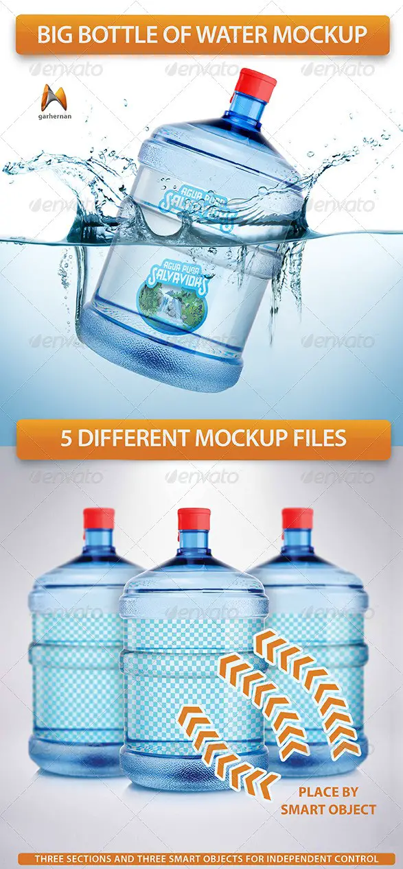 Big Bottle of Water Mockup