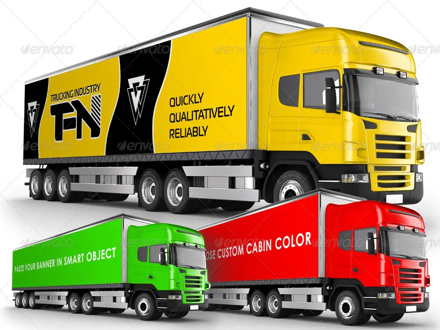 Branded Trailer (Truck) Mockup