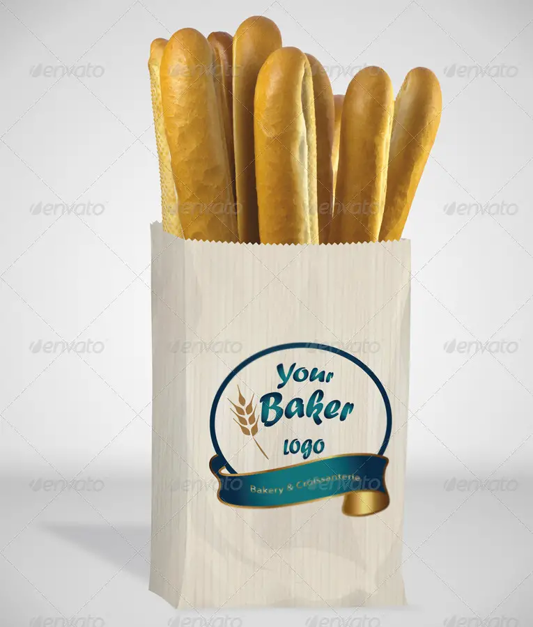 Bread Paper Bag Mockup