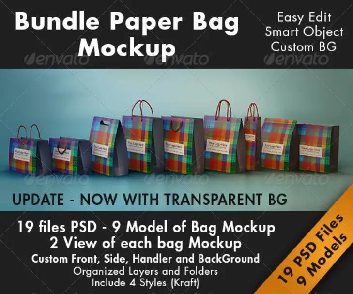 Bundle Paper Bag Mockup