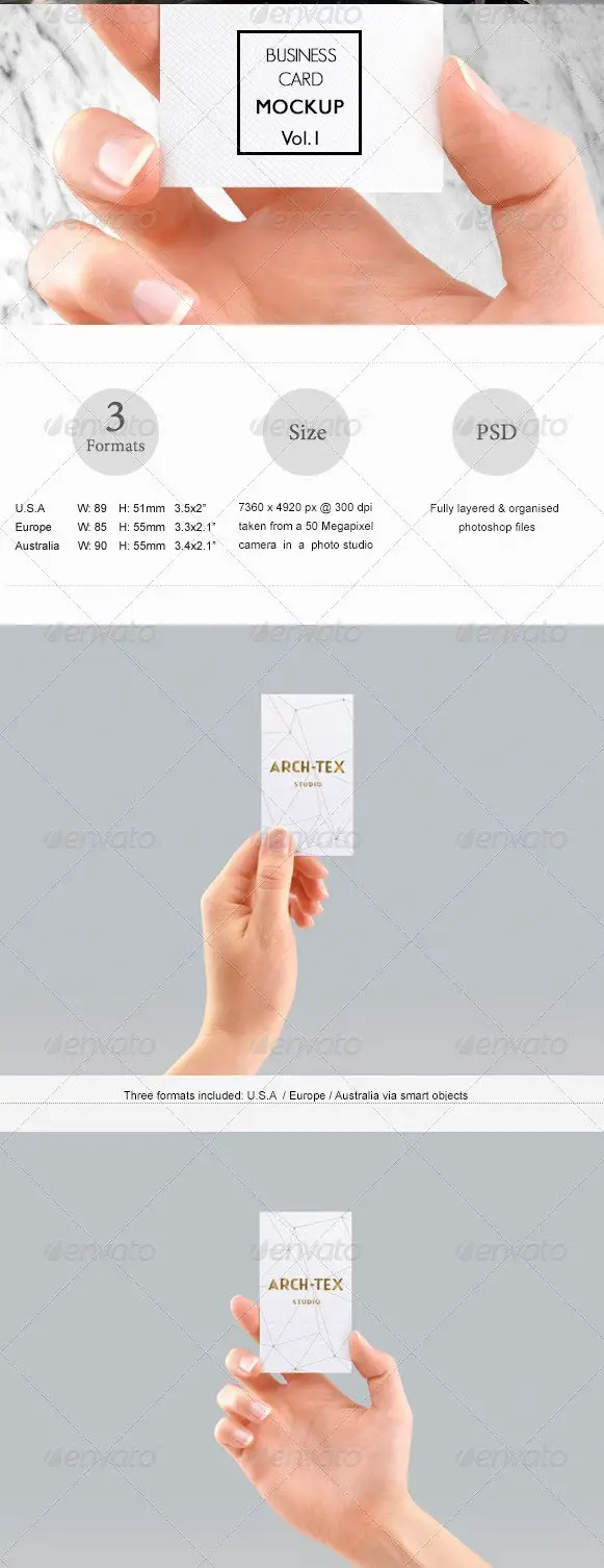 Business Card Mockup Vol.1 - Hand Edition