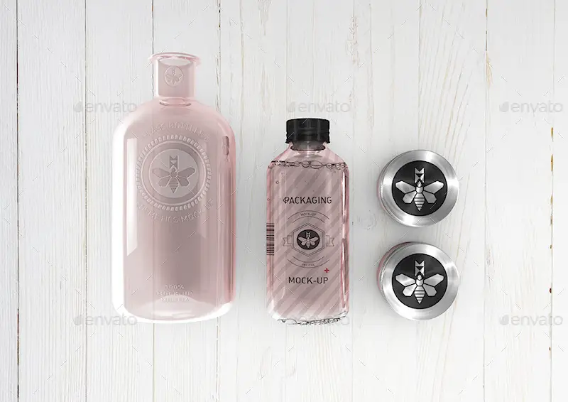 Cosmetics Mockup - Boston Round Bottle Mockup