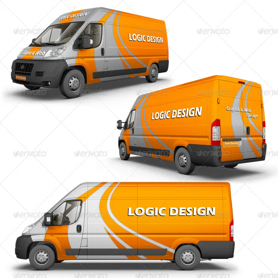 Courier Van Mockup