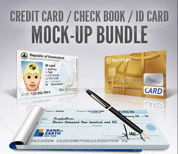 Credit Card / Check Book / ID Mockup Bundle