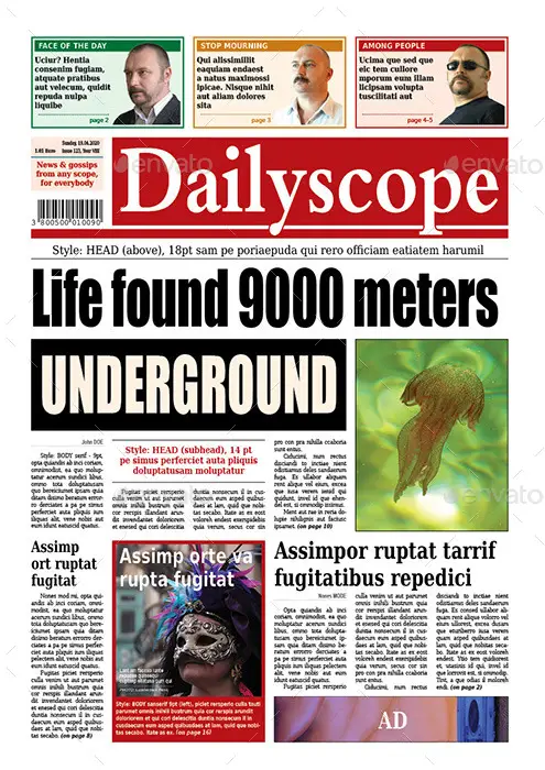 DailyScope - Newspaper Template (16 + 3 Pages)