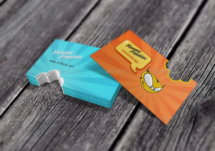 Die Cut Business Card Mockup