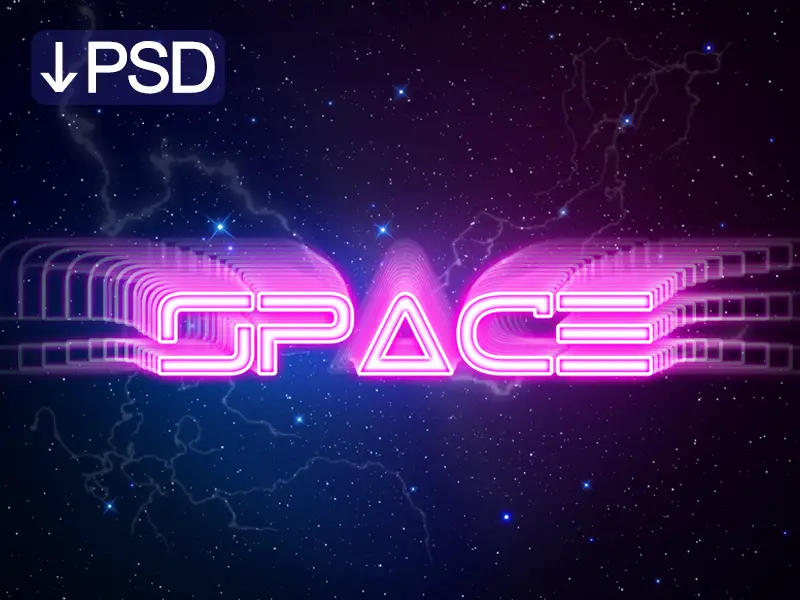 Dribbble Space Text Effect