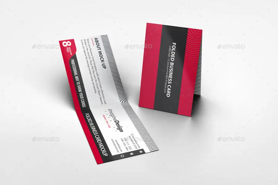 Folded Business Card Mockup V1