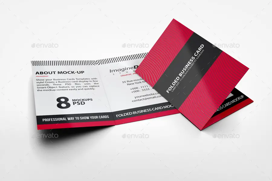 Folded Business Card Mockup V2