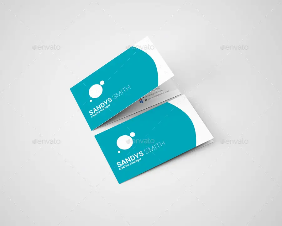 Folded Business Card Mockup