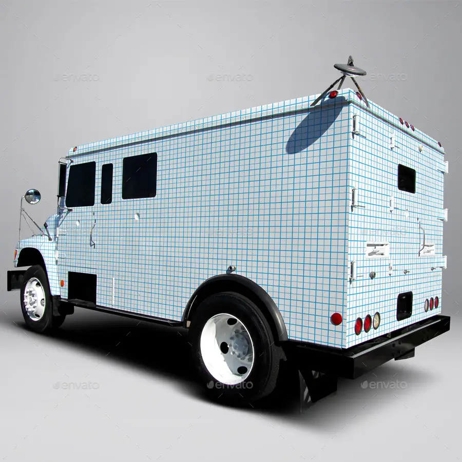 Ford F800 Armored Truck Wrap Mockup