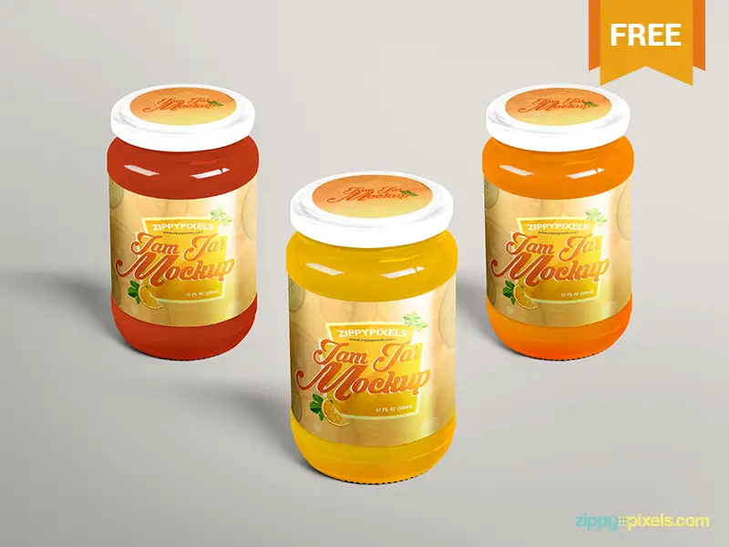 Free Beautiful Jam Jar Mockup