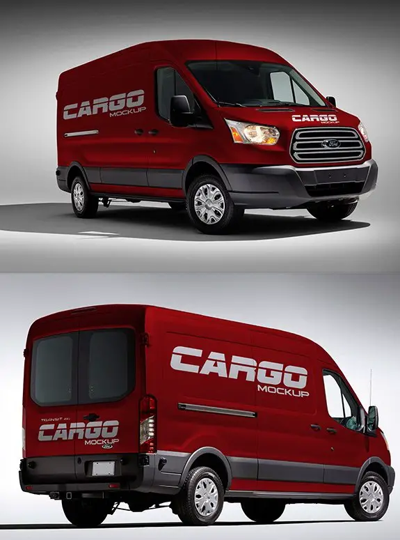 Free Cargo Van Mockup