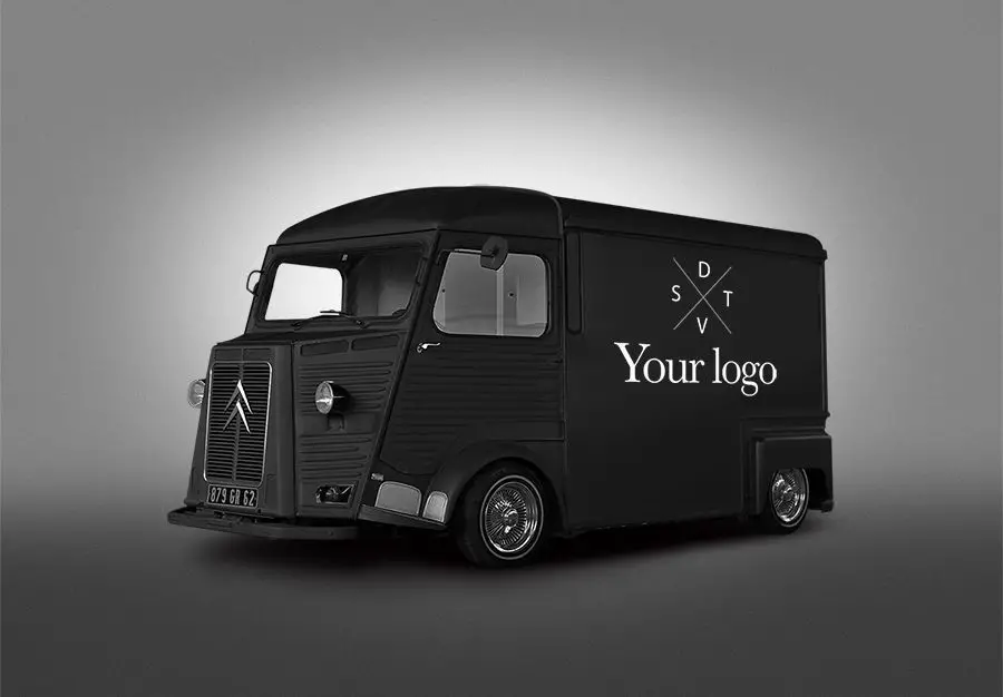 Free PSD Hipster Van Mockup