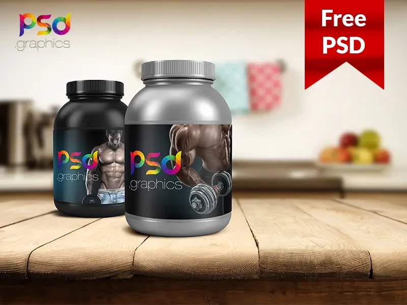 Free Protein Jar Mockup