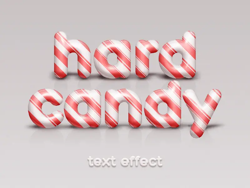 Free Psd Candy Cane Text Effect