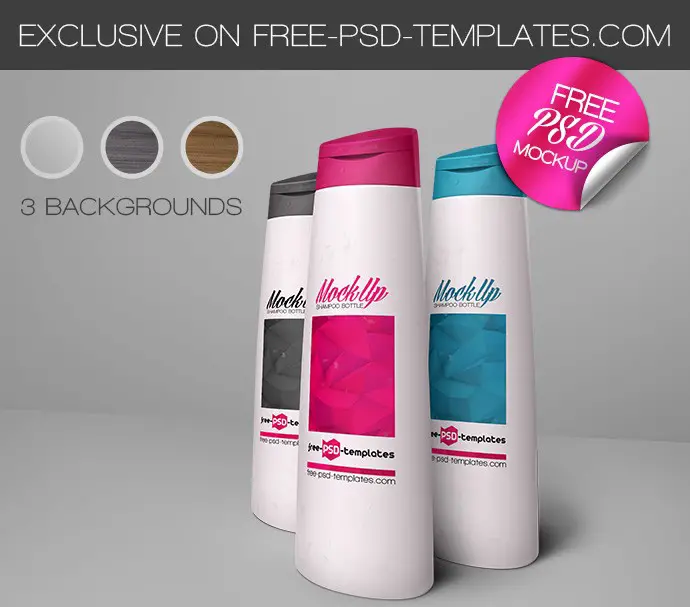 Free Shampoo Bottle Mockup