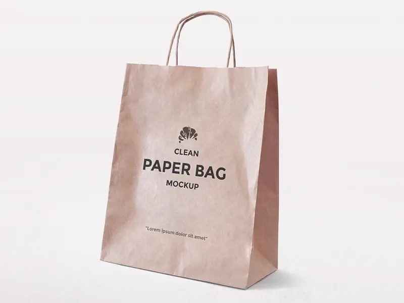 Free Simple Paper Bag Mockup