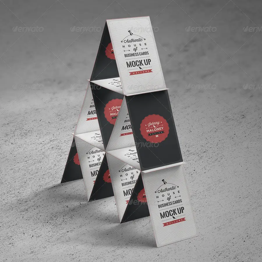 House of Business Cards Mockup