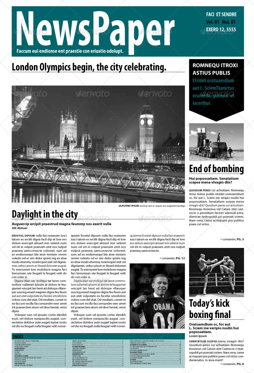 InDesign Newspaper 14 Pages