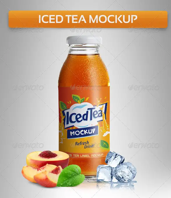 Juice or Iced Tea Bottle Mockup