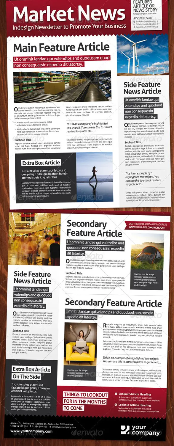 Market News, A4 Magazine Style Newsletter