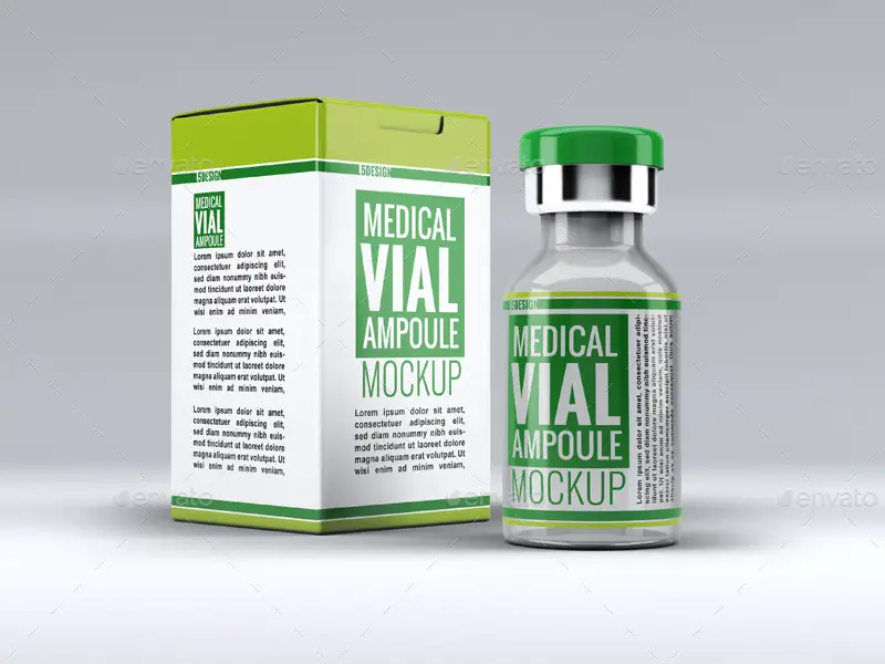 Medical Vial Ampoule Mockup