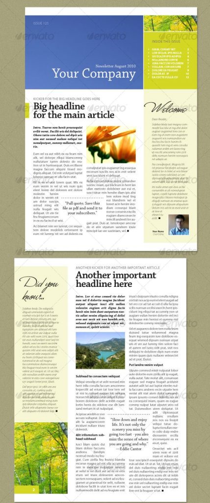 46+ Printable Newsletter Templates in PSD &amp; InDesign Formats - Detailed ...
